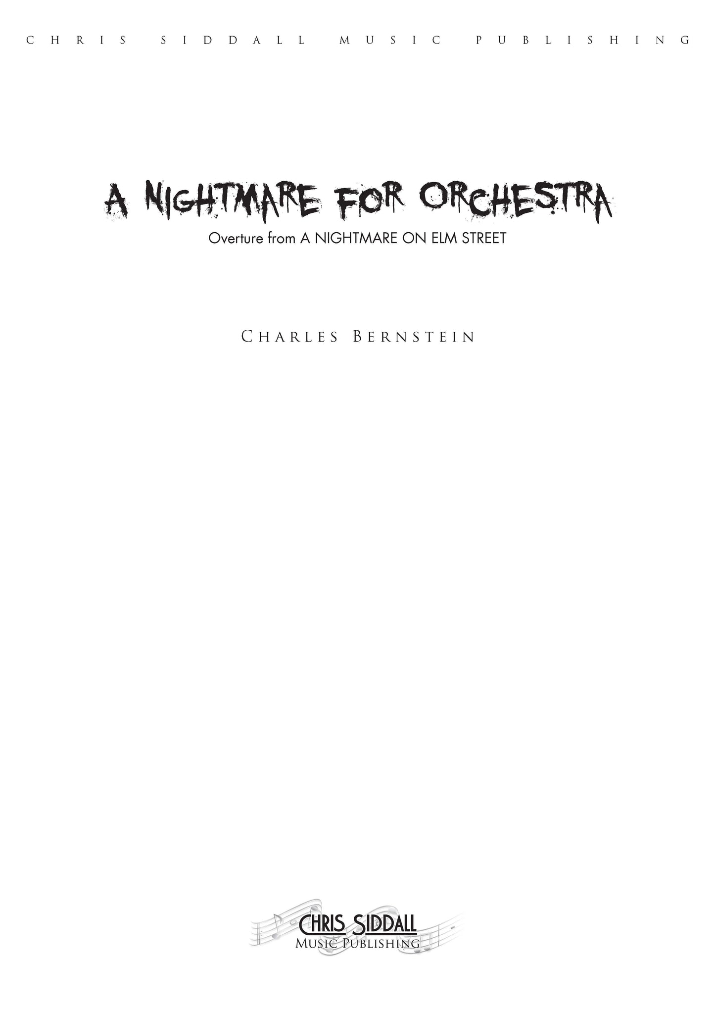 A NIGHTMARE FOR ORCHESTRA - Overture from A Nightmare on Elm Street - Charles Bernstein (Score Only) **DIGITAL DOWNLOAD**