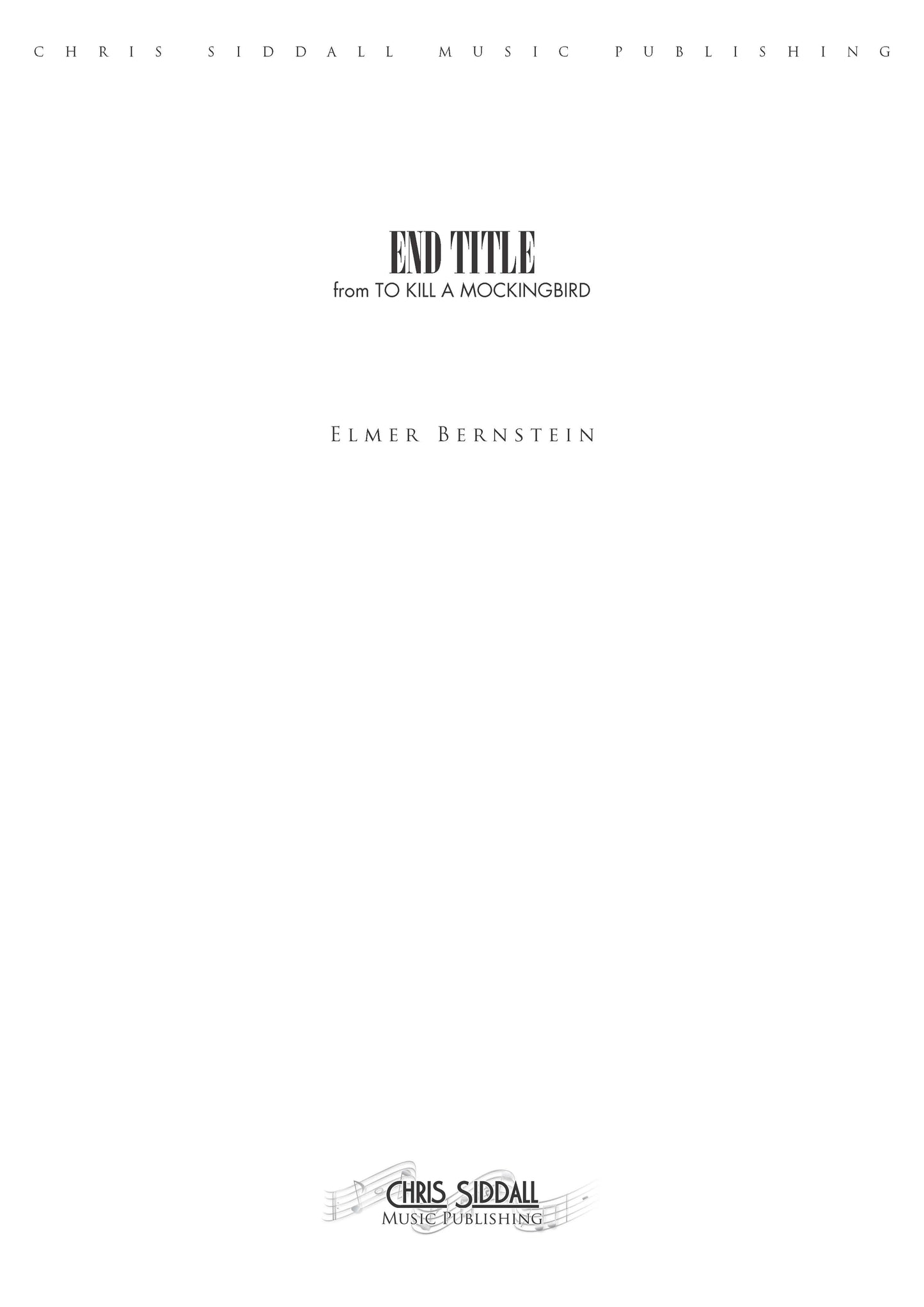 END TITLE from To Kill a Mockingbird - Elmer Bernstein (Score & Parts) **DIGITAL DOWNLOAD**