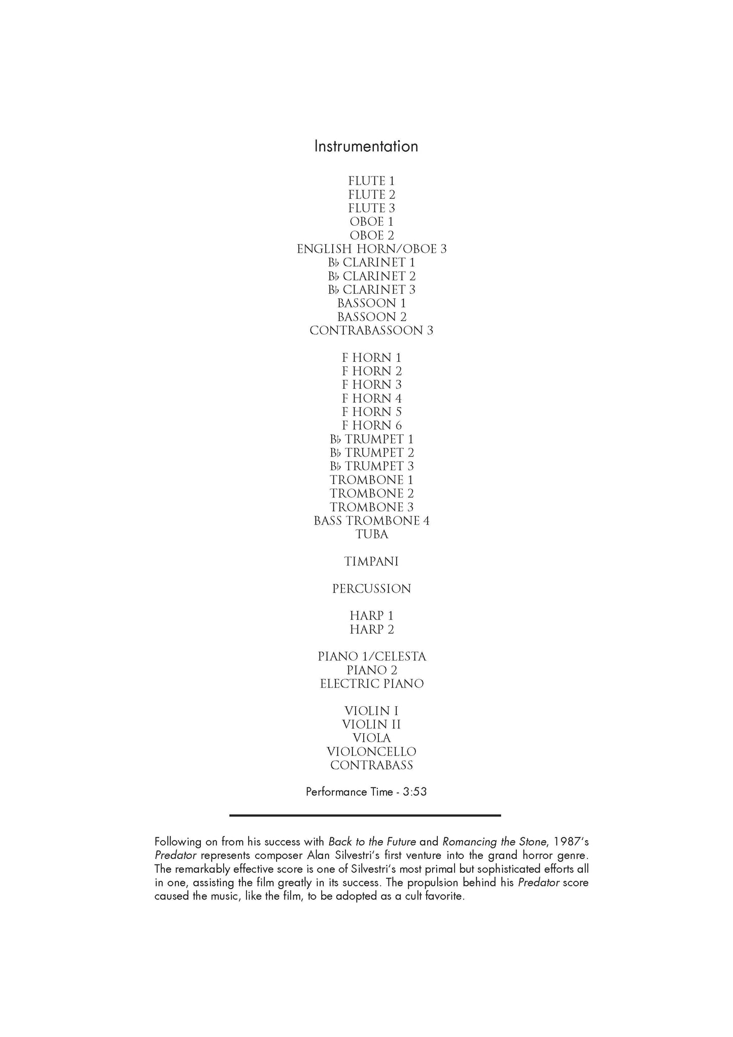 MAIN TITLE from Predator - Alan Silvestri (Score Only) **DIGITAL DOWNLOAD**
