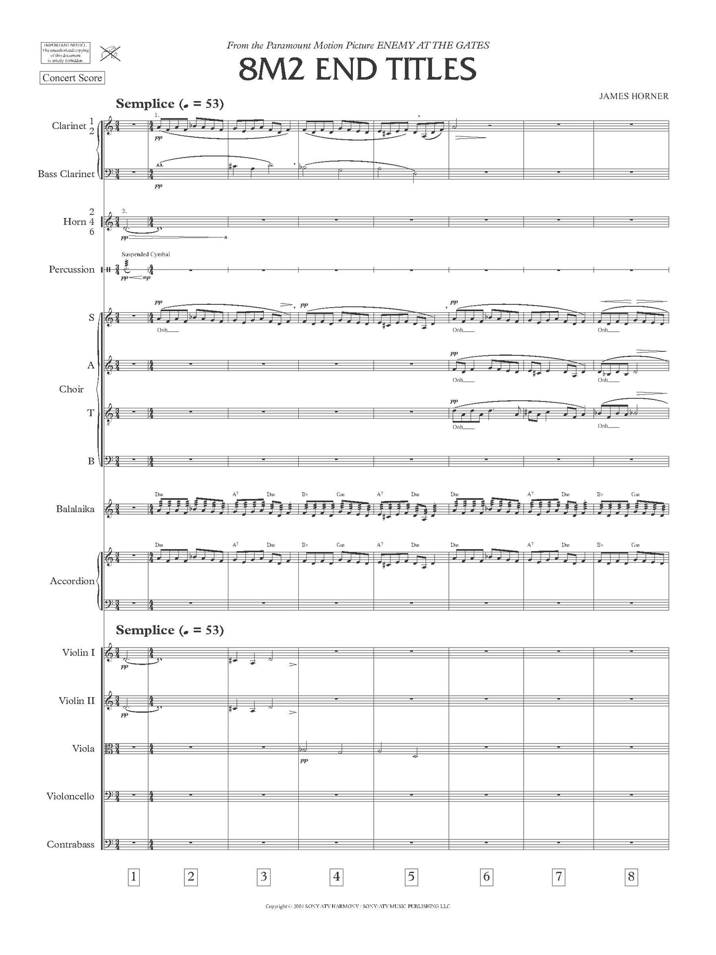 END CREDITS from ENEMY AT THE GATES - James Horner (Score Only) **DIGITAL DOWNLOAD**