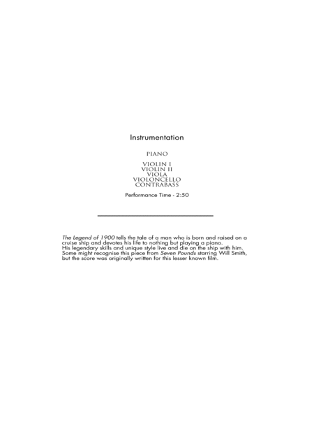 THE CRISIS from The Legend of 1900 - Ennio Morricone (Score & Parts) **DIGITAL DOWNLOAD**