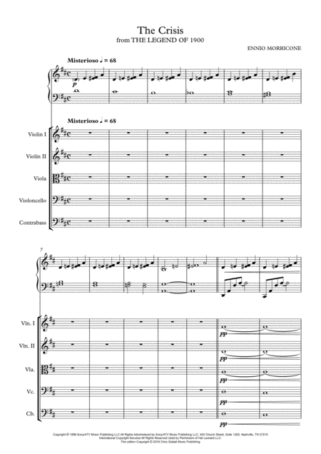 THE CRISIS from The Legend of 1900 - Ennio Morricone (Score & Parts) **DIGITAL DOWNLOAD**