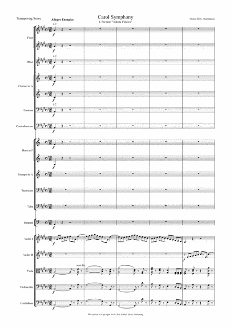 A CAROL SYMPHONY - Victor Hely-Hutchinson **PRINTED SCORE**