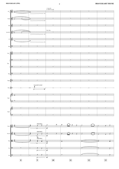 BRAVEHEART THEME (FOR THE LOVE OF A PRINCESS) from Braveheart - James Horner (Score & Parts) **DIGITAL DOWNLOAD**