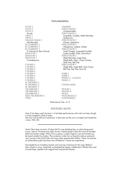 SUITE from The Polar Express - Alan Silvestri (Score & Parts) **DIGITAL DOWNLOAD**