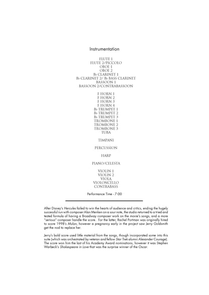 OVERTURE from Mulan - Jerry Goldsmith (Score Only) **DIGITAL DOWNLOAD**