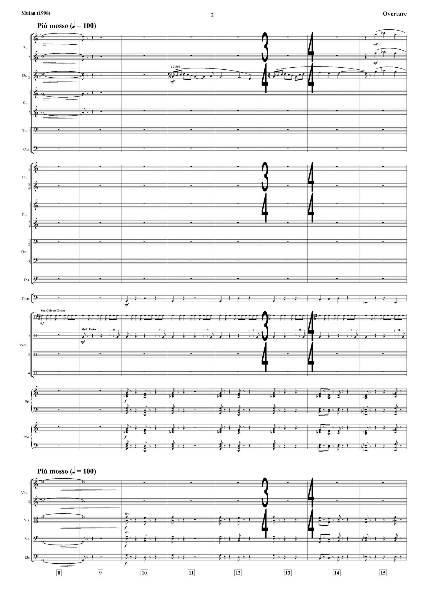 OVERTURE from Mulan - Jerry Goldsmith (Score Only) **DIGITAL DOWNLOAD**