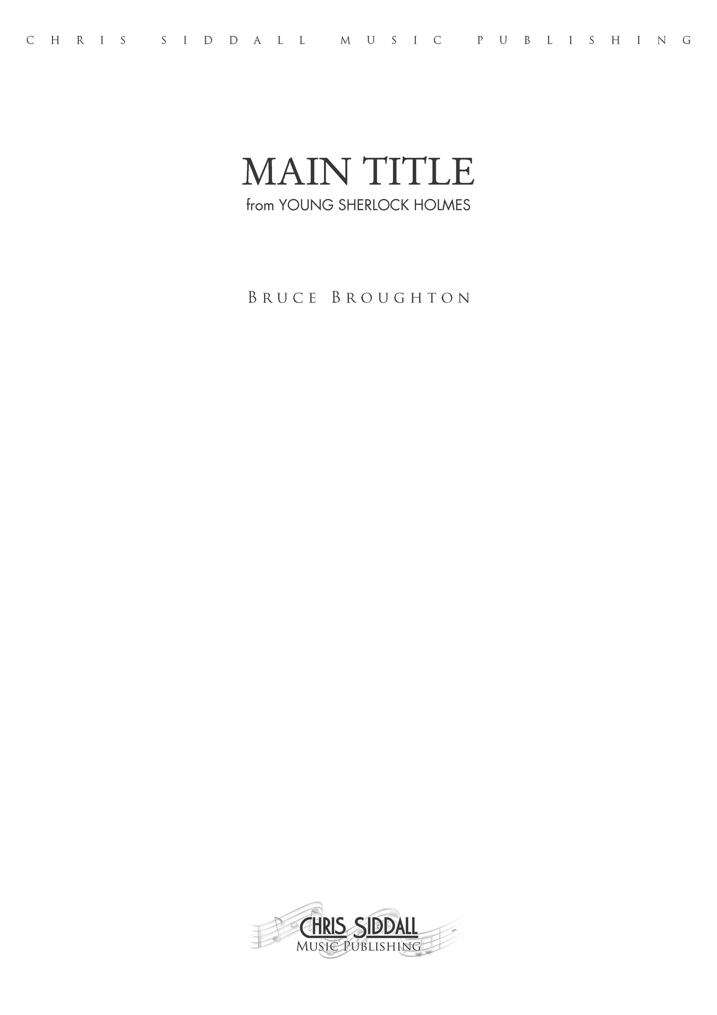 MAIN TITLE from Young Sherlock Holmes - Bruce Broughton (Score & Parts) **DIGITAL DOWNLOAD**