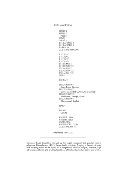 MAIN TITLE from Young Sherlock Holmes - Bruce Broughton (Score & Parts) **DIGITAL DOWNLOAD**