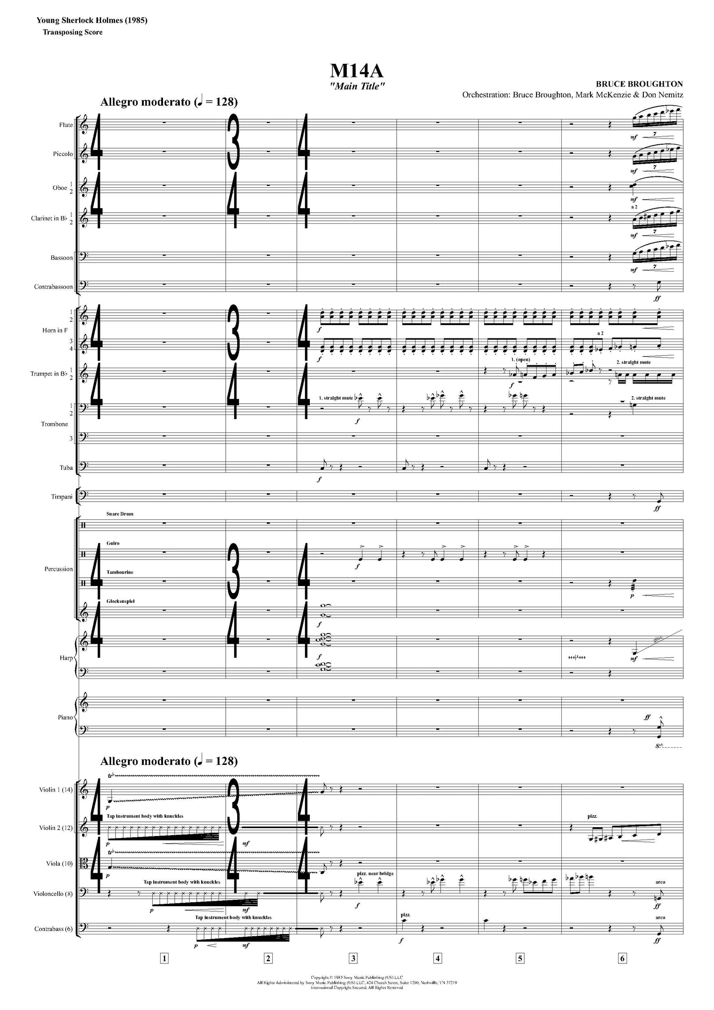 MAIN TITLE from Young Sherlock Holmes - Bruce Broughton (Score & Parts) **DIGITAL DOWNLOAD**