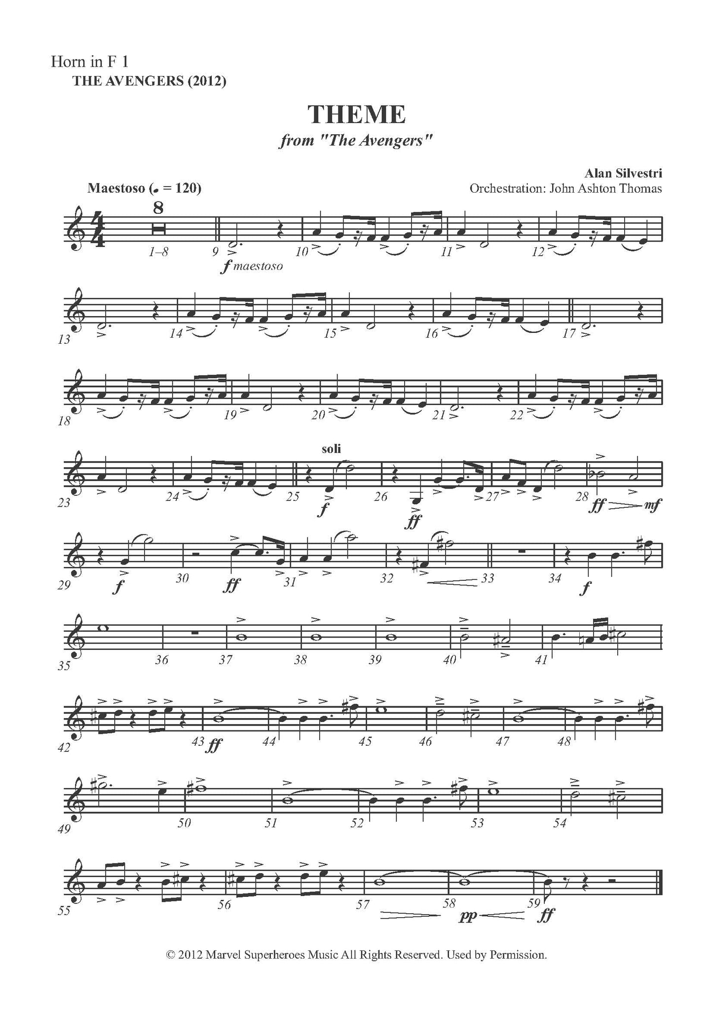 THEME from The Avengers - Alan Silvestri (Score & Parts) **DIGITAL DOWNLOAD**