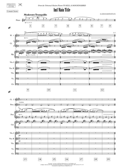 MAIN TITLE from To Kill a Mockingbird - Elmer Bernstein (Score Only) **DIGITAL DOWNLOAD**