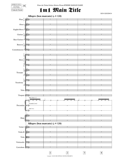 MAIN TITLE from Where Eagles Dare - Ron Goodwin (Score Only) **DIGITAL DOWNLOAD**