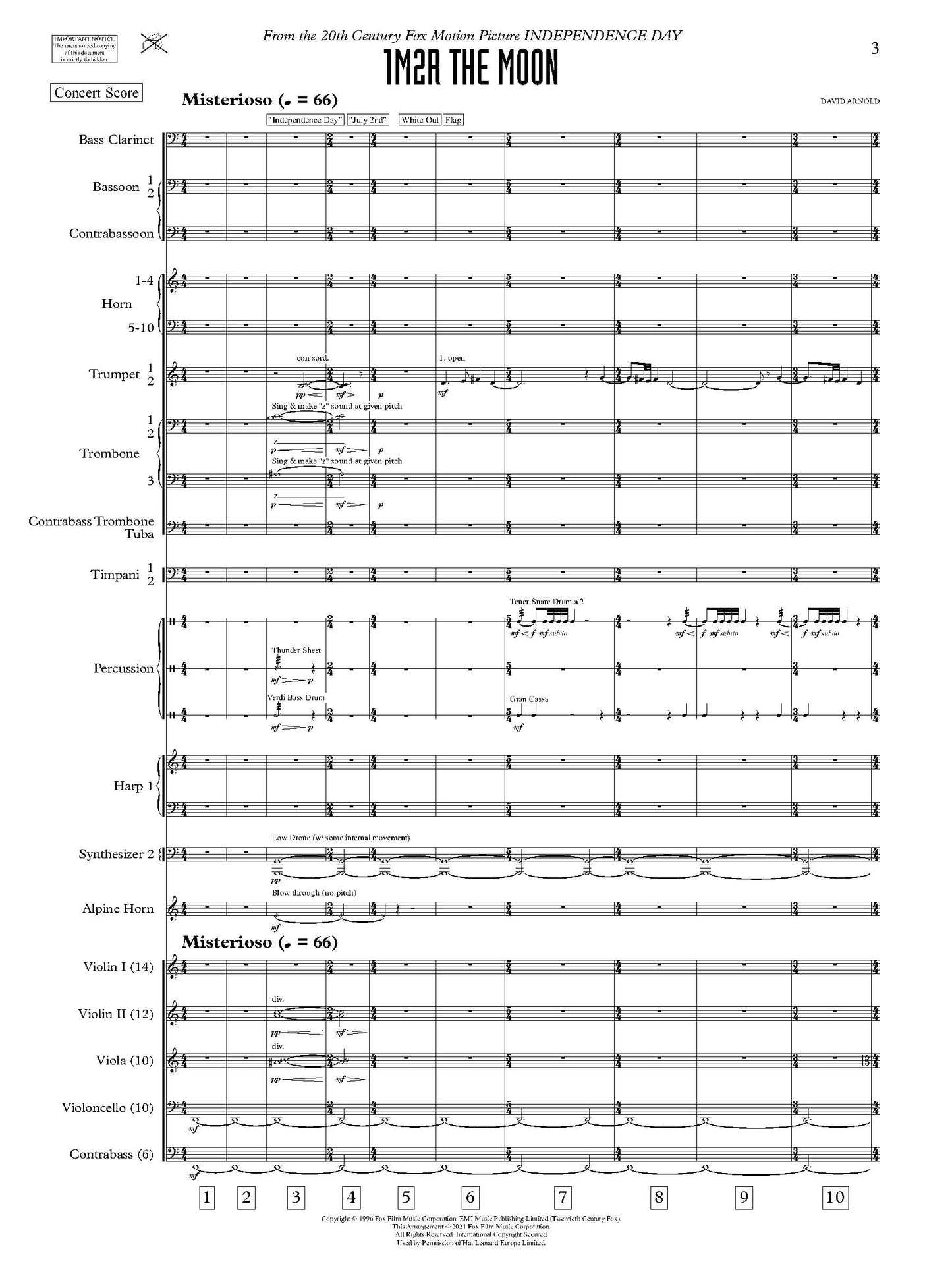 David Arnold's "INDEPENDENCE DAY" in Full Score