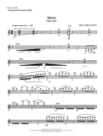 MAIN TITLE from Young Sherlock Holmes - Bruce Broughton (Score & Parts) **DIGITAL DOWNLOAD**