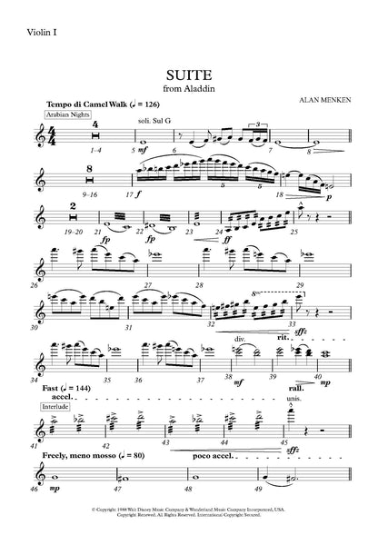 SUITE from Aladdin - Alan Menken & Howard Ashman (Score & Parts) **DIGITAL DOWNLOAD**