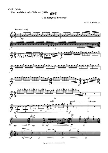 THE SLEIGH OF PRESENTS from How the Grinch Stole Christmas - James Horner (Score & Parts) **DIGITAL DOWNLOAD**
