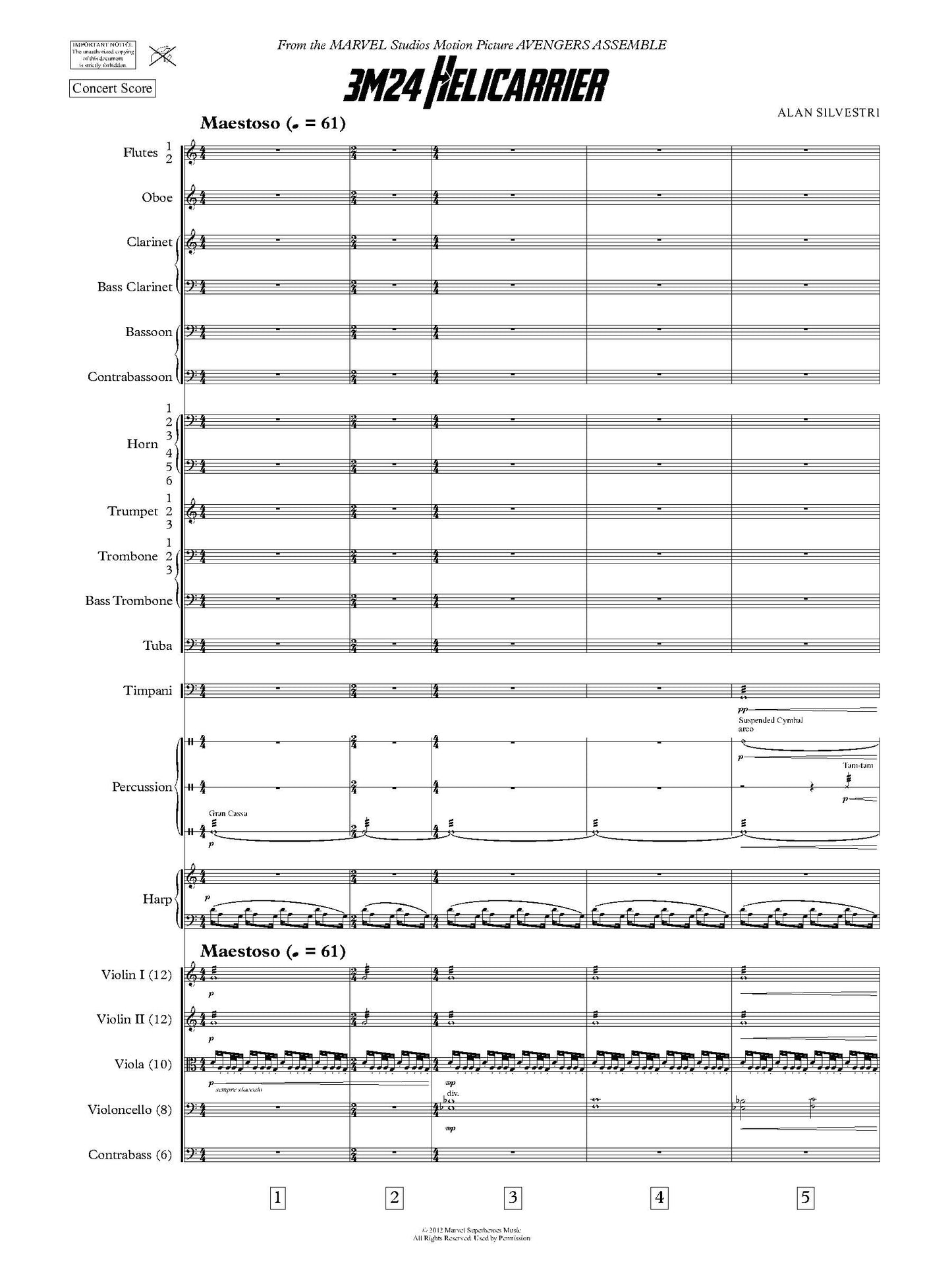 HELICARRIER from Avengers Assemble - Alan Silvestri (Score Only) **DIGITAL DOWNLOAD**