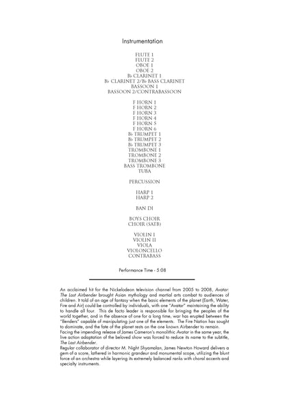 THE WAVE (FLOW LIKE WATER) from The Last Airbender - James Newton Howard (Score Only) **DIGITAL DOWNLOAD**
