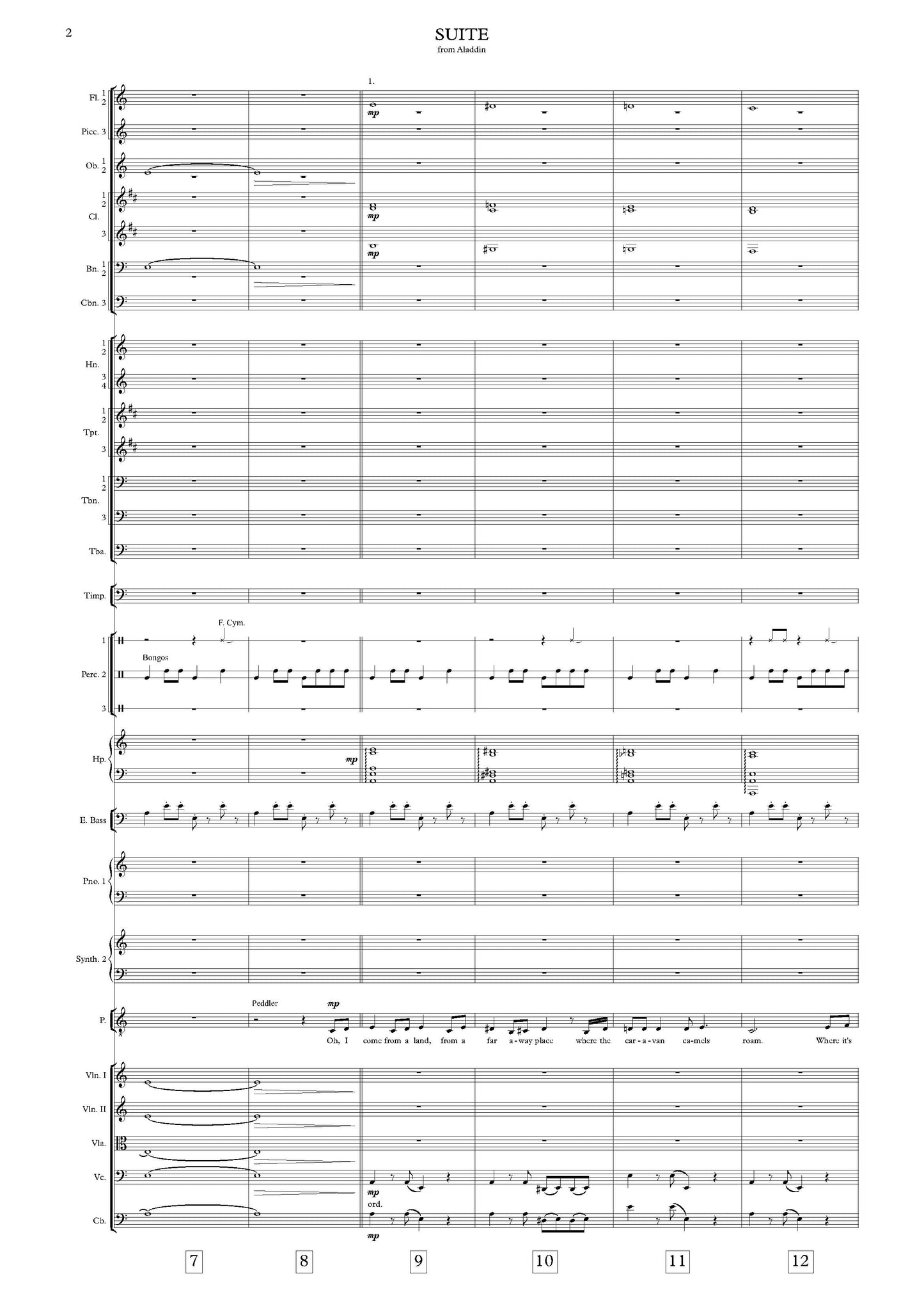SUITE from Aladdin - Alan Menken & Howard Ashman (Score & Parts) **DIGITAL DOWNLOAD**