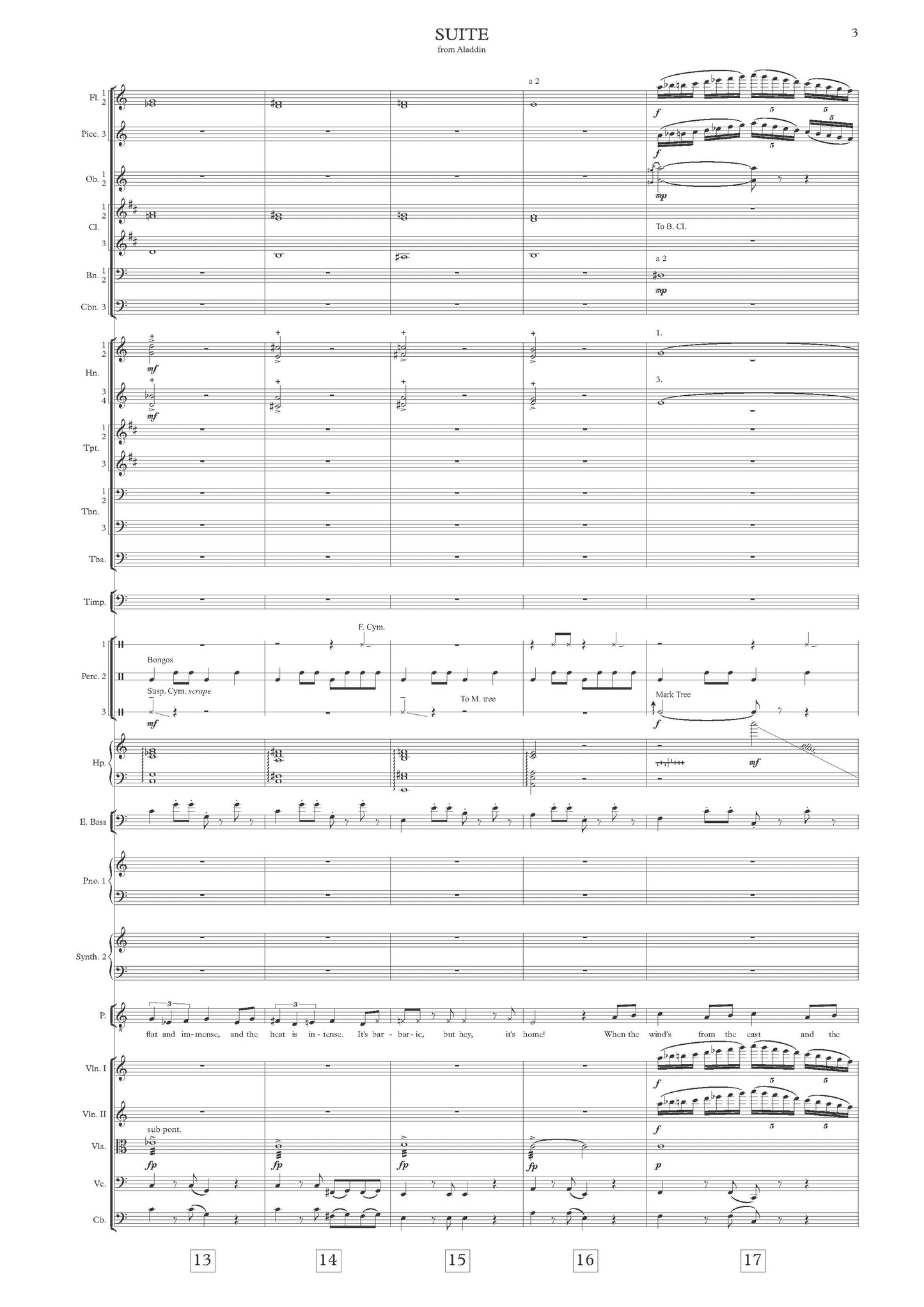 SUITE from Aladdin - Alan Menken & Howard Ashman (Score & Parts) **DIGITAL DOWNLOAD**