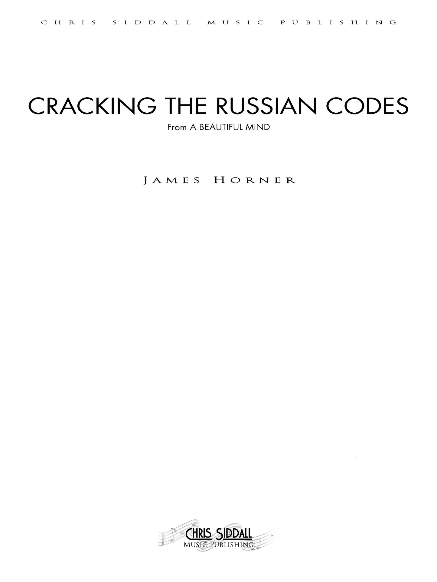 CRACKING THE RUSSIAN CODES from A Beautiful Mind - James Horner (Score Only) **DIGITAL DOWNLOAD**