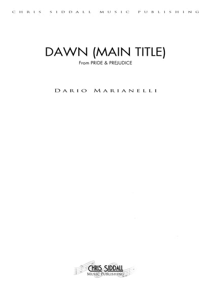 DAWN (MAIN TITLE) from Pride & Prejudice - Dario Marianelli (Score Only) **DIGITAL DOWNLOAD**