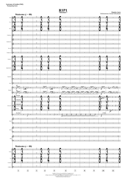 OVERTURE from LAWRENCE OF ARABIA - Maurice Jarre **PRINTED SCORE**