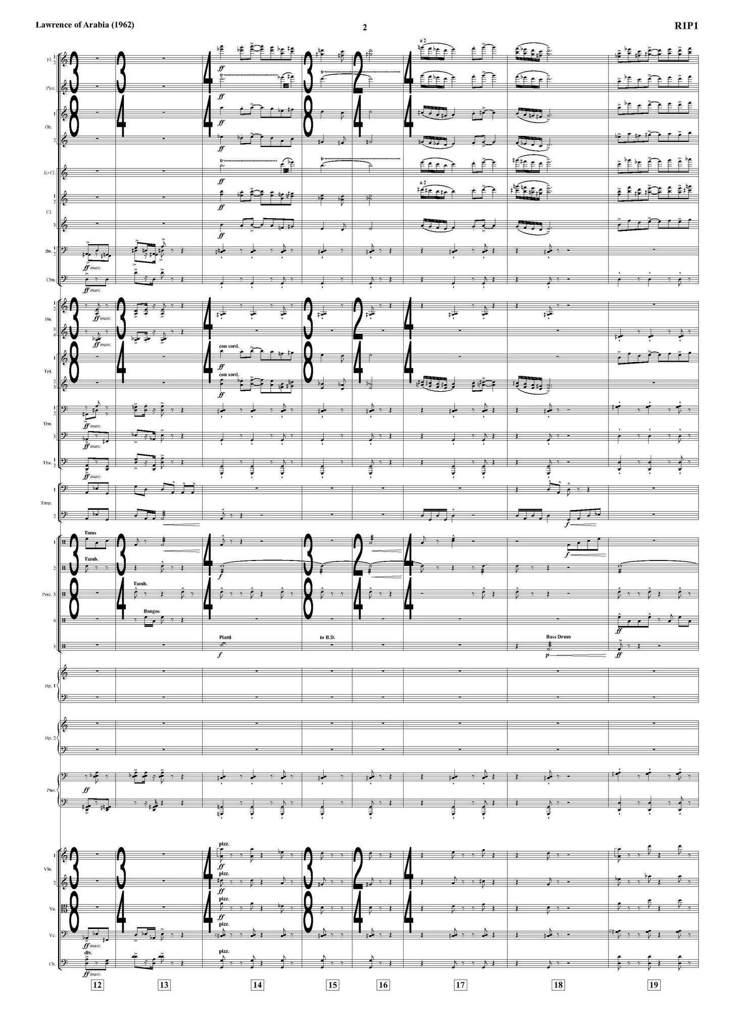 OVERTURE from LAWRENCE OF ARABIA - Maurice Jarre **PRINTED SCORE**