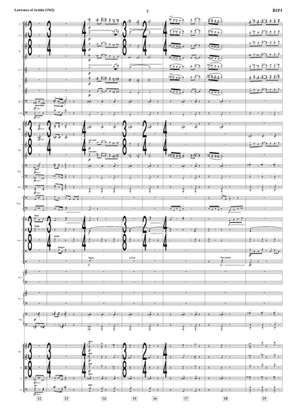 OVERTURE from LAWRENCE OF ARABIA - Maurice Jarre **PRINTED SCORE**
