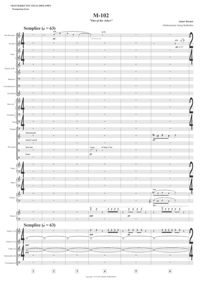 OUT OF THE ASHES from *batteries not included - James Horner (Score Only) **DIGITAL DOWNLOAD**
