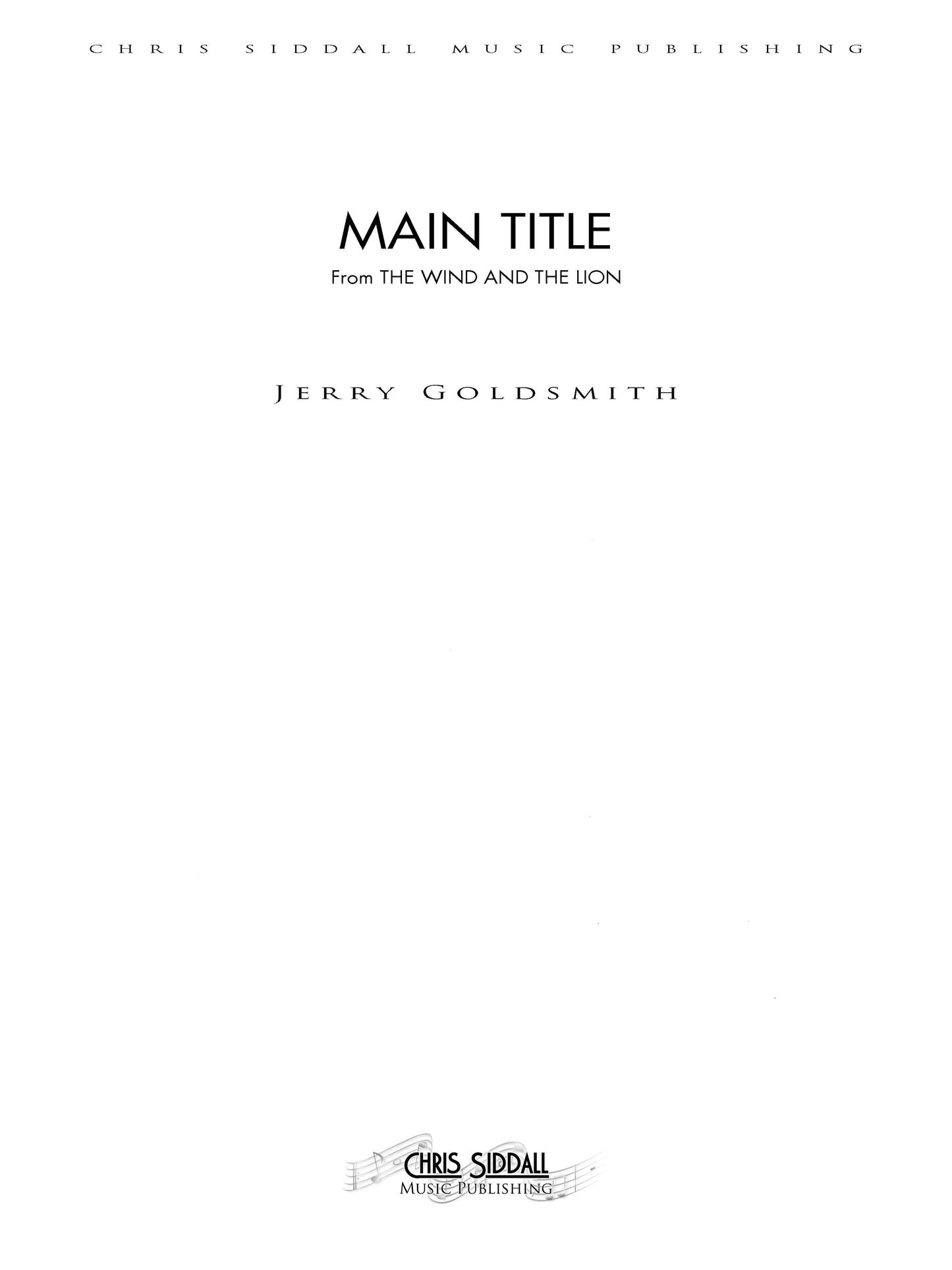 MAIN TITLE from The Wind and the Lion - Jerry Goldsmith (Score Only) **DIGITAL DOWNLOAD**