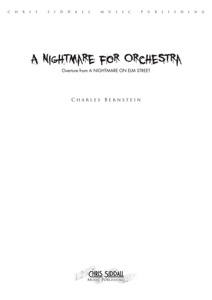 A NIGHTMARE FOR ORCHESTRA - Overture from A Nightmare on Elm Street - Charles Bernstein (Score Only) **DIGITAL DOWNLOAD**