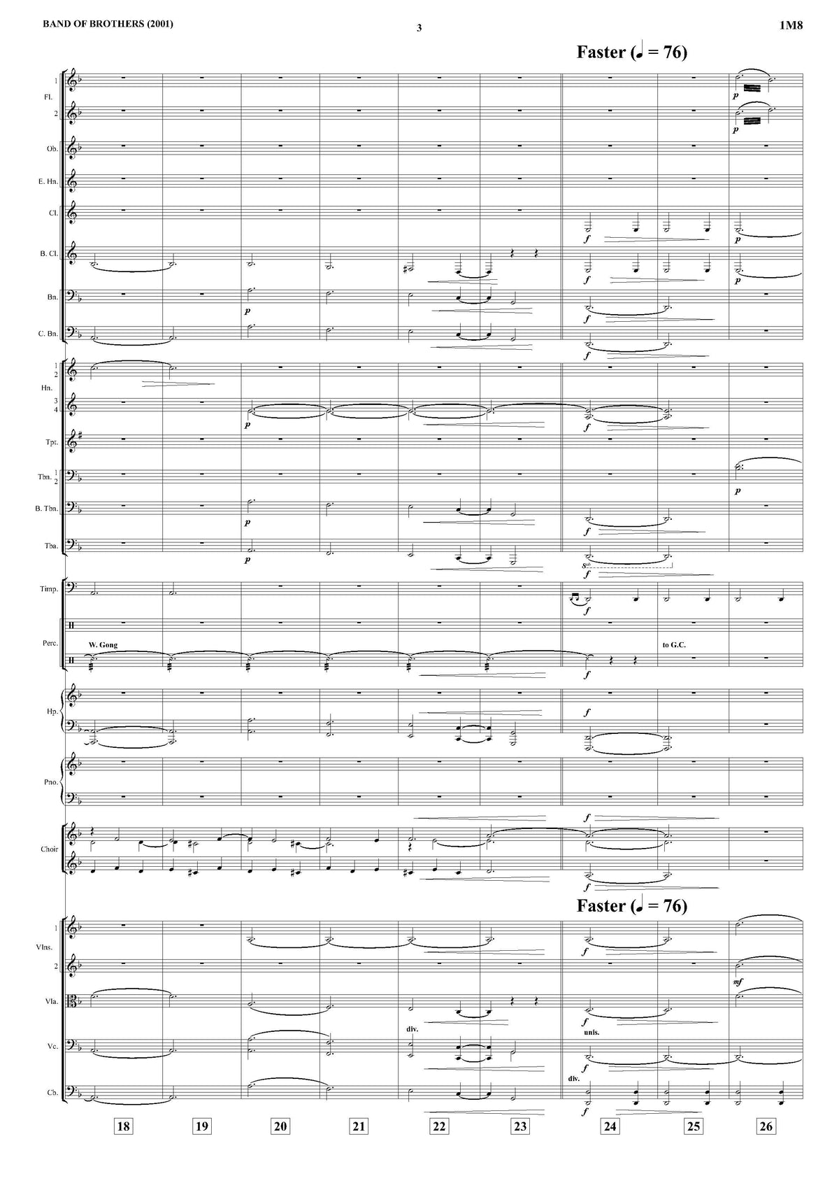 THE MISSION BEGINS from Band of Brothers - Michael Kamen (Score & Parts) **DIGITAL DOWNLOAD**