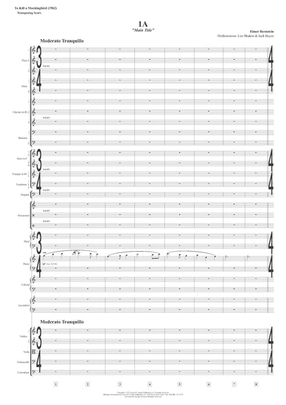 MAIN TITLE from To Kill a Mockingbird - Elmer Bernstein (Score & Parts) **DIGITAL DOWNLOAD**