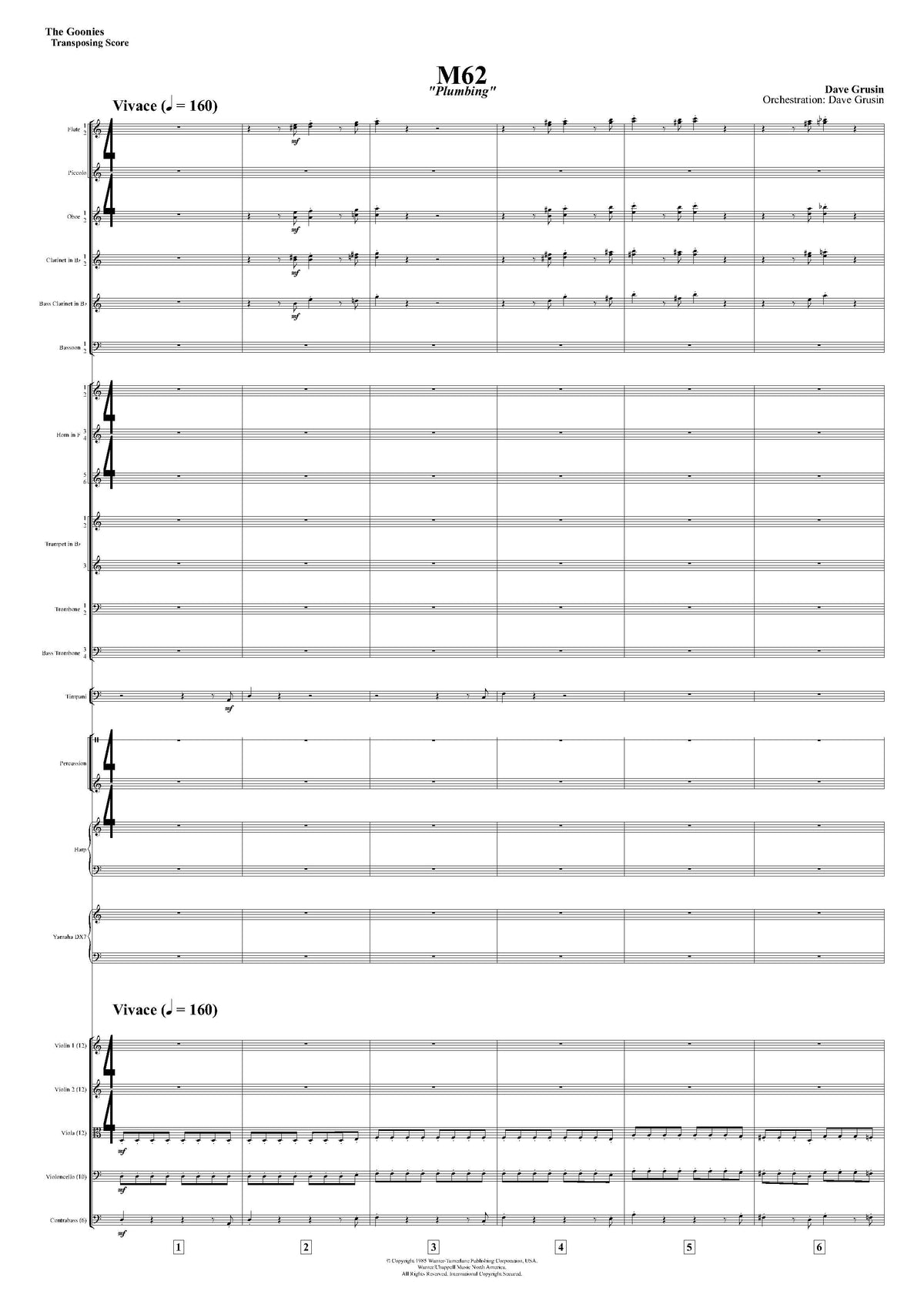 PLUMBING from The Goonies - Dave Grusin (Score & Parts) **DIGITAL DOWNLOAD**
