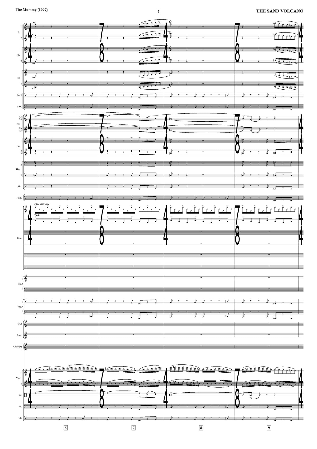 THE SAND VOLCANO from The Mummy - Jerry Goldsmith (Score Only) **DIGITAL DOWNLOAD**