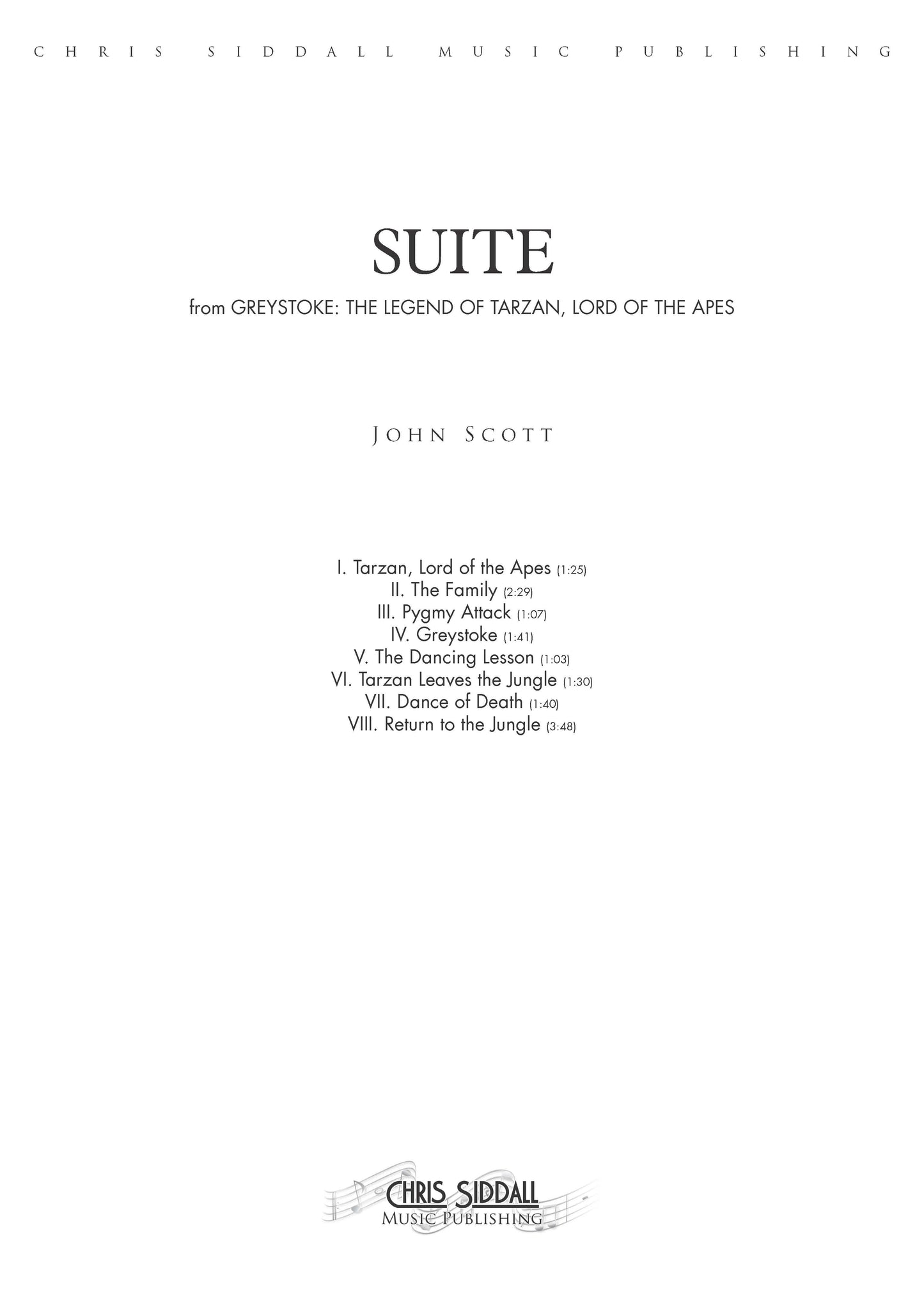 SUITE from Greystoke: The Legend of Tarzan, Lord of the Apes - John Scott (Score Only) **DIGITAL DOWNLOAD**