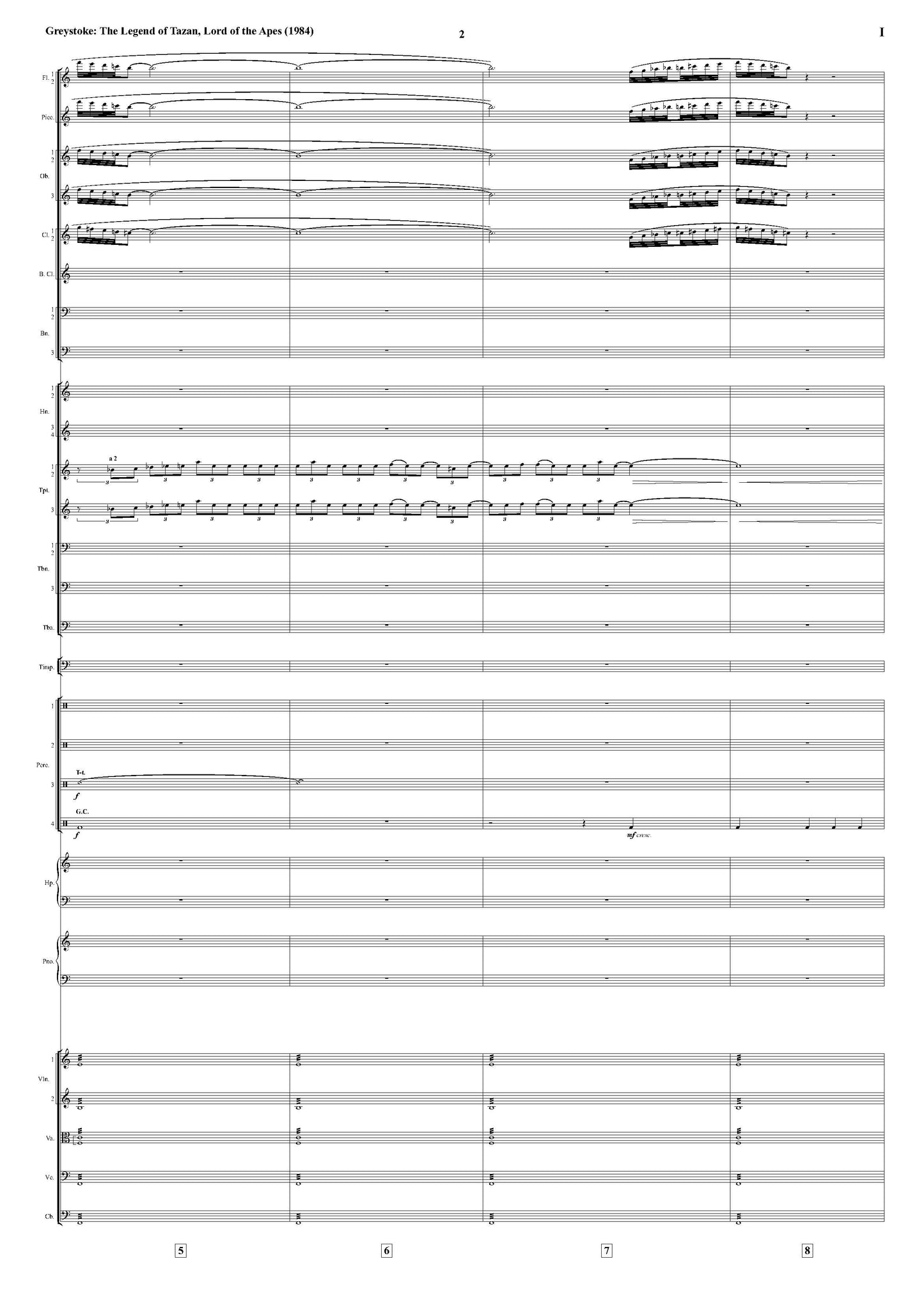SUITE from Greystoke: The Legend of Tarzan, Lord of the Apes - John Scott (Score Only) **DIGITAL DOWNLOAD**