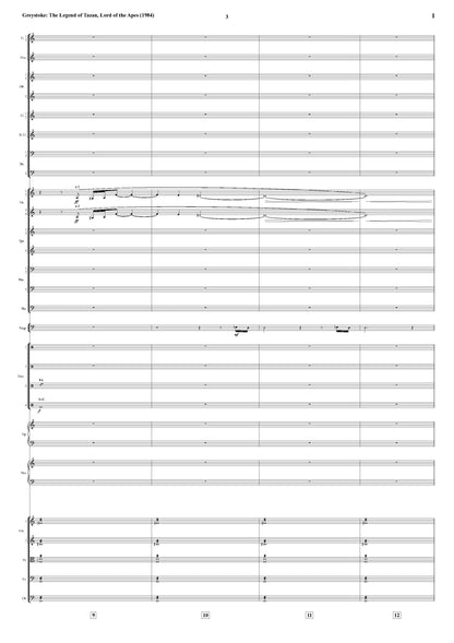 SUITE from Greystoke: The Legend of Tarzan, Lord of the Apes - John Scott (Score Only) **DIGITAL DOWNLOAD**