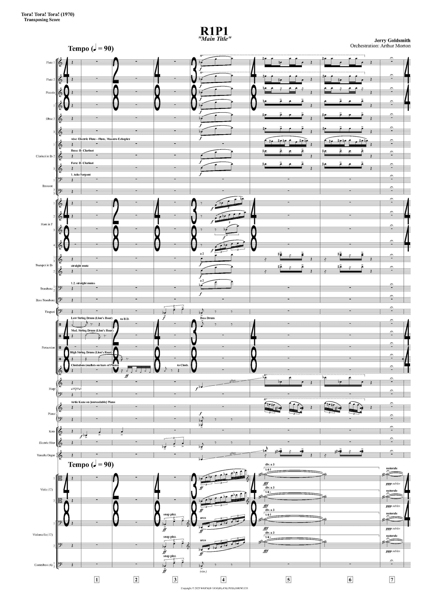 MAIN TITLE from Tora! Tora! Tora! - Jerry Goldsmith (Score Only) **DIGITAL DOWNLOAD**