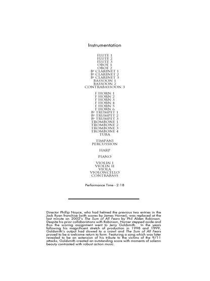 THE SAME AIR from The Sum of All Fears - Jerry Goldsmith (Score Only) **DIGITAL DOWNLOAD**