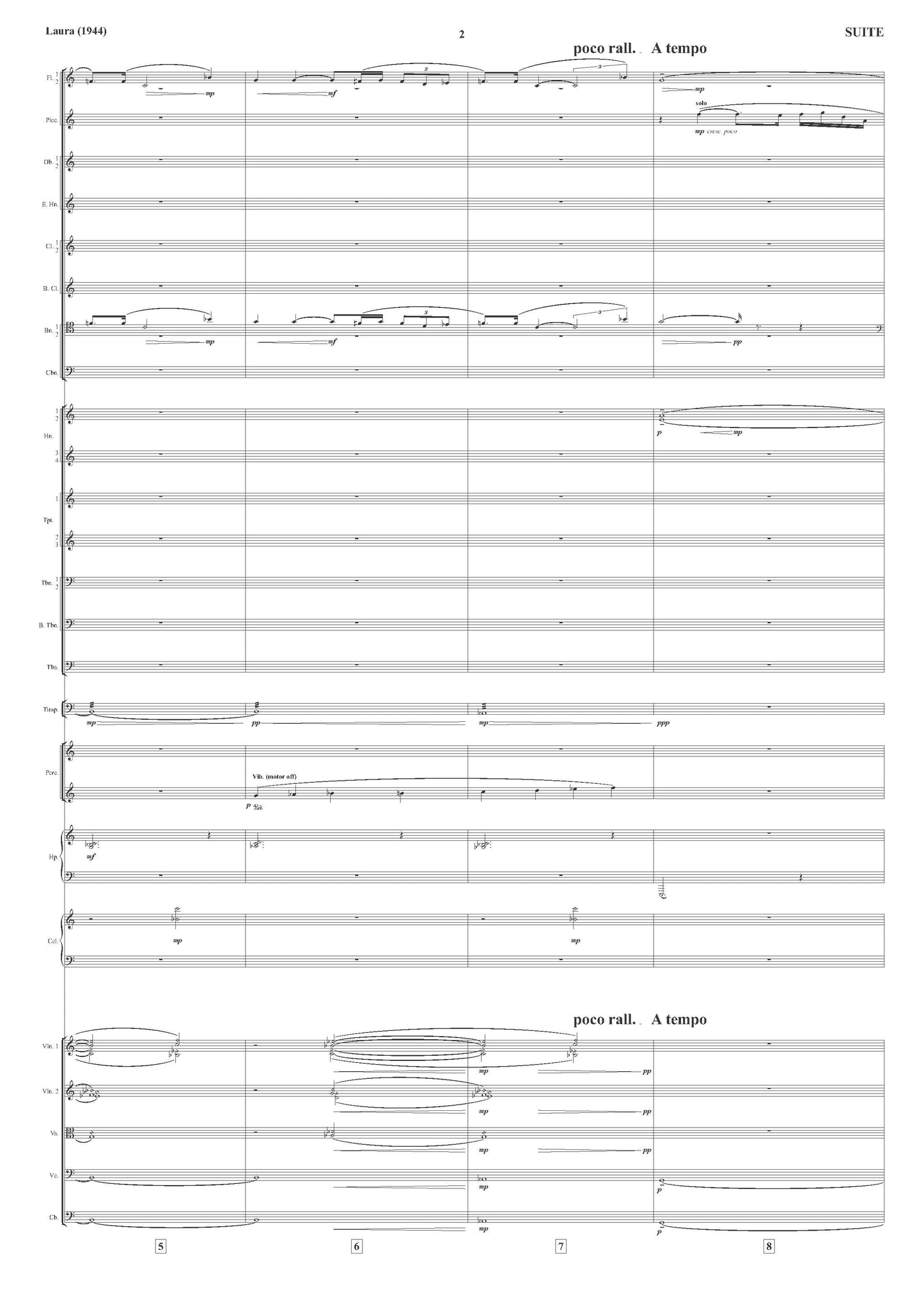 SUITE from Laura - David Raksin (Score Only) **DIGITAL DOWNLOAD**