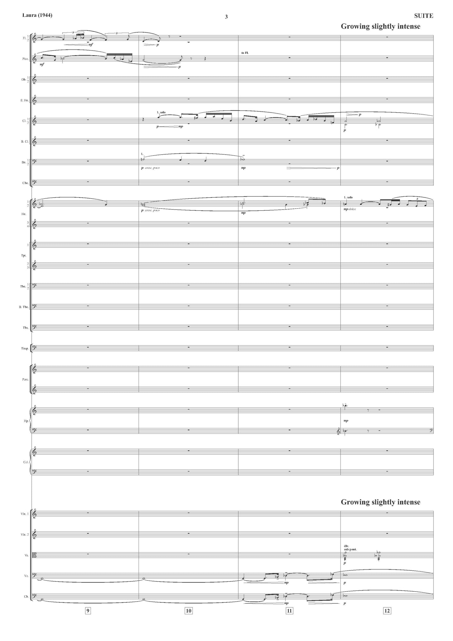 SUITE from Laura - David Raksin (Score Only) **DIGITAL DOWNLOAD**
