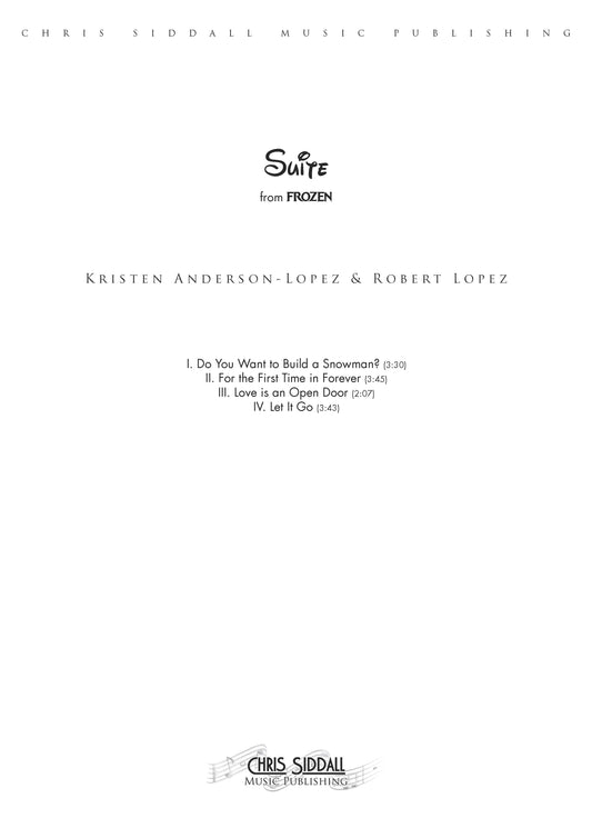 SUITE from Frozen - Kristen Anderson-Lopez & Robert Lopez (Score & Parts) **DIGITAL DOWNLOAD**