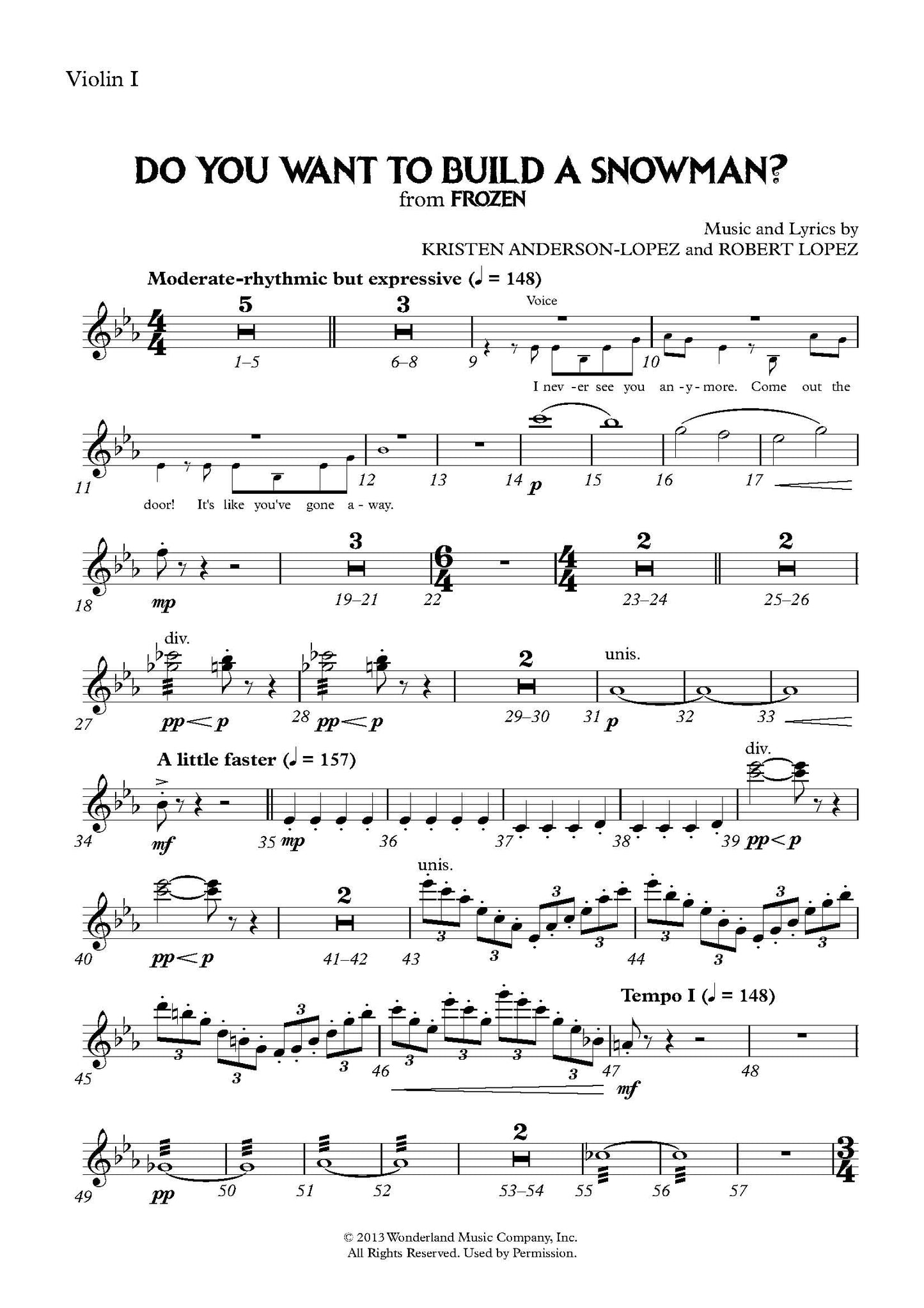 SUITE from Frozen - Kristen Anderson-Lopez & Robert Lopez (Score & Parts) **DIGITAL DOWNLOAD**