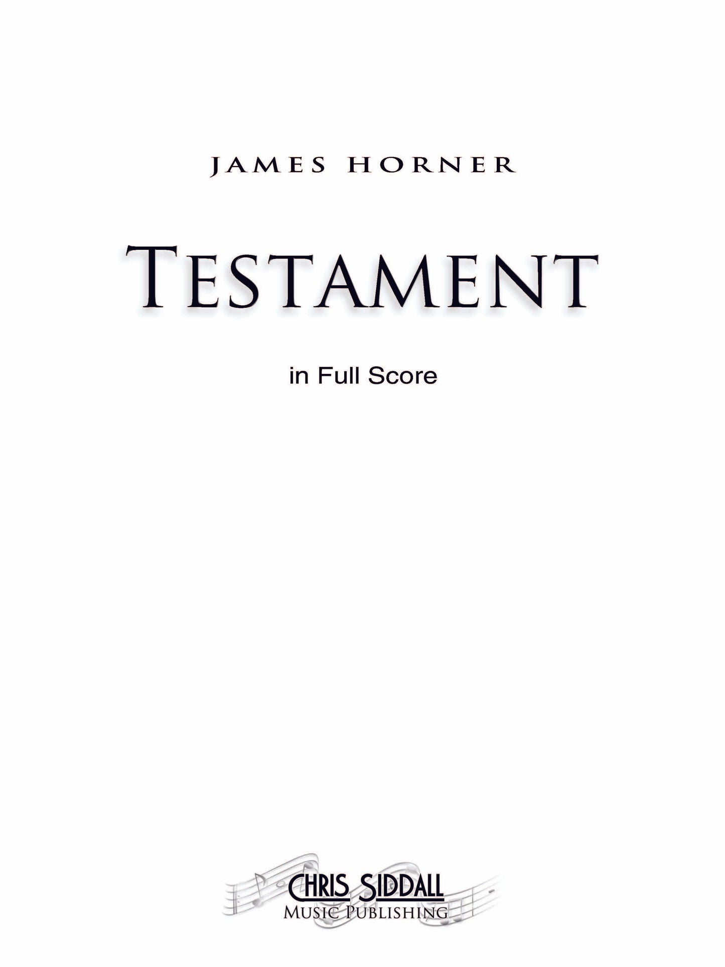 James Horner's "TESTAMENT" in Full Score **DIGITAL DOWNLOAD**