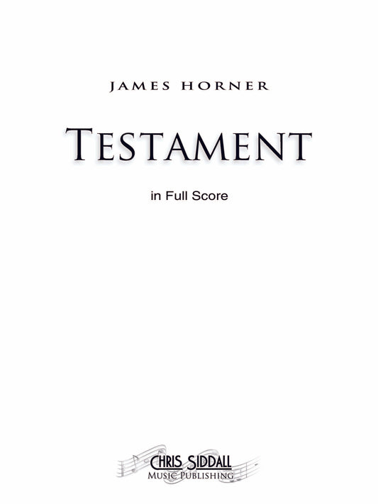 James Horner's "TESTAMENT" in Full Score **DIGITAL DOWNLOAD**