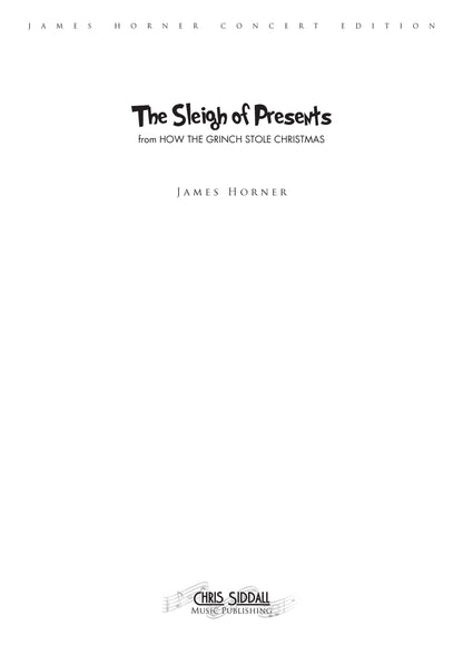 THE SLEIGH OF PRESENTS from How the Grinch Stole Christmas - James Horner (Score & Parts) **DIGITAL DOWNLOAD**