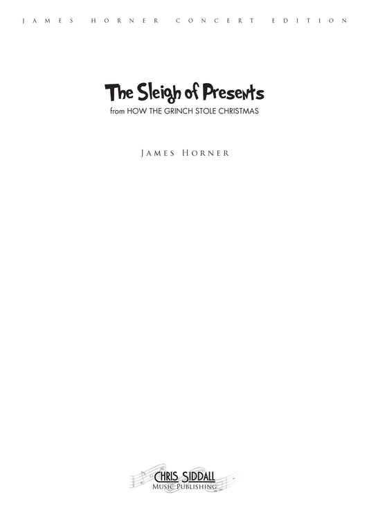 THE SLEIGH OF PRESENTS from How the Grinch Stole Christmas - James Horner (Score & Parts) **DIGITAL DOWNLOAD**